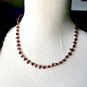 Carolyn Pollack Relios Sterling Liquid Silver Garnet Bead Necklace EUC